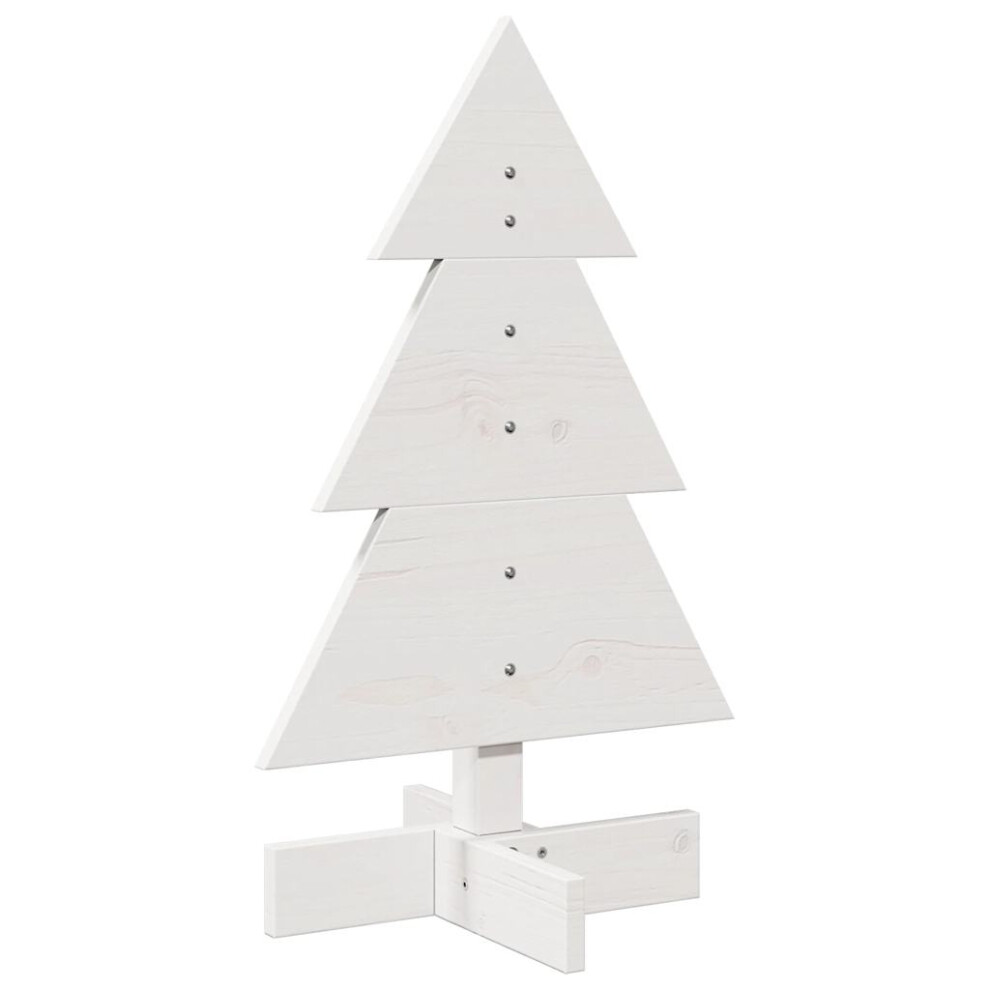 (white, 60 cm) vidaXL Wooden Christmas Tree for Decoration Xmas Tree Solid Wood Pine