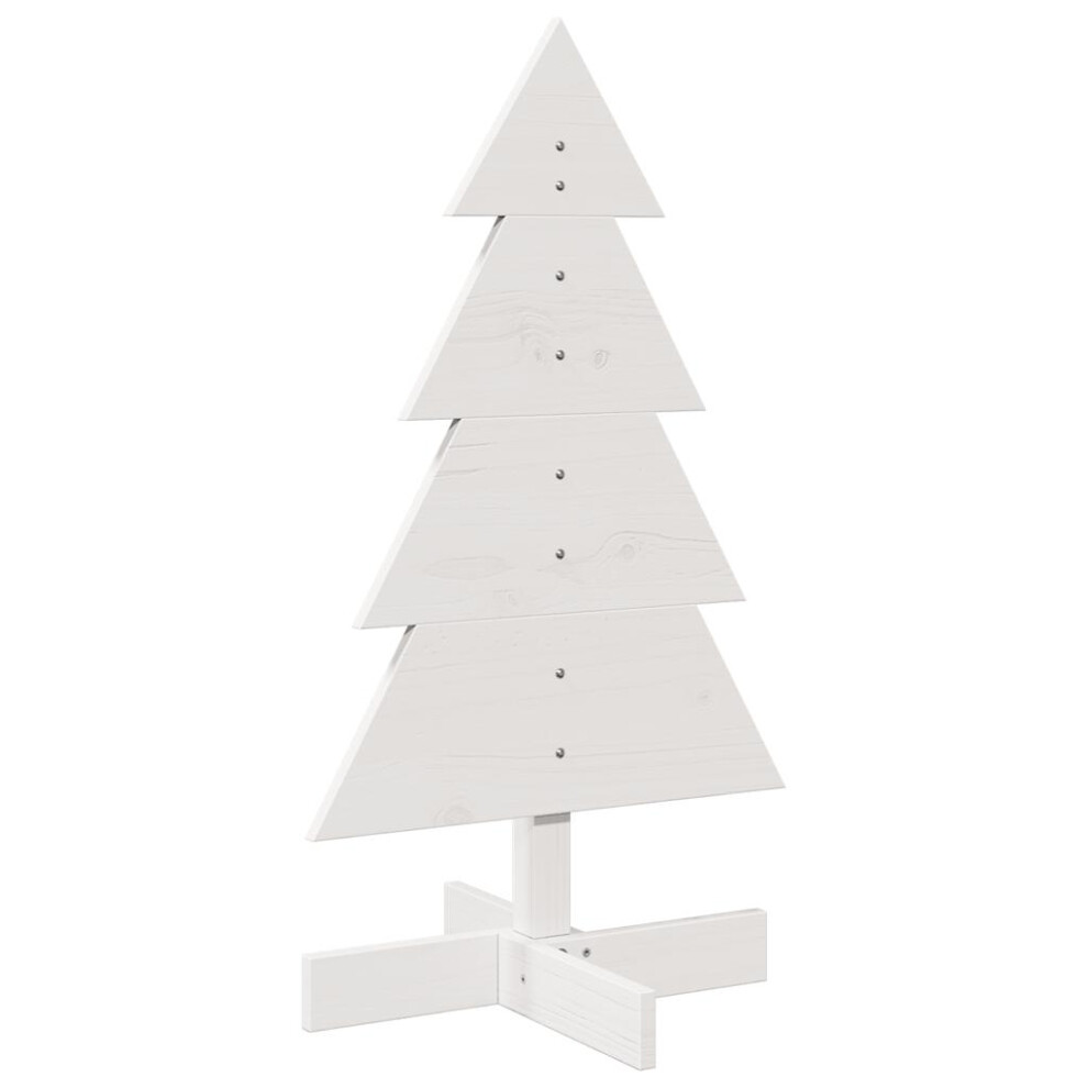 (white, 80 cm) vidaXL Wooden Christmas Tree for Decoration Xmas Tree Solid Wood Pine