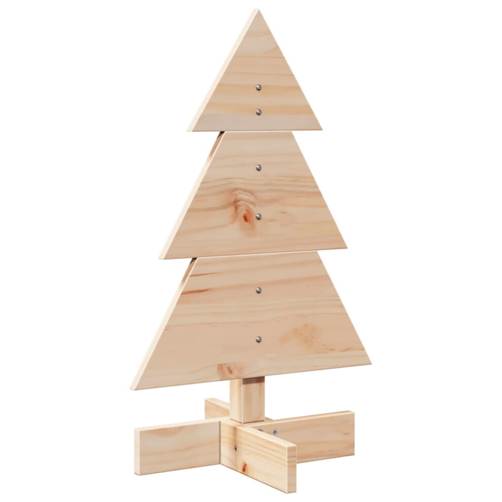 (natural, 60 cm) vidaXL Wooden Christmas Tree for Decoration Xmas Tree Solid Wood Pine