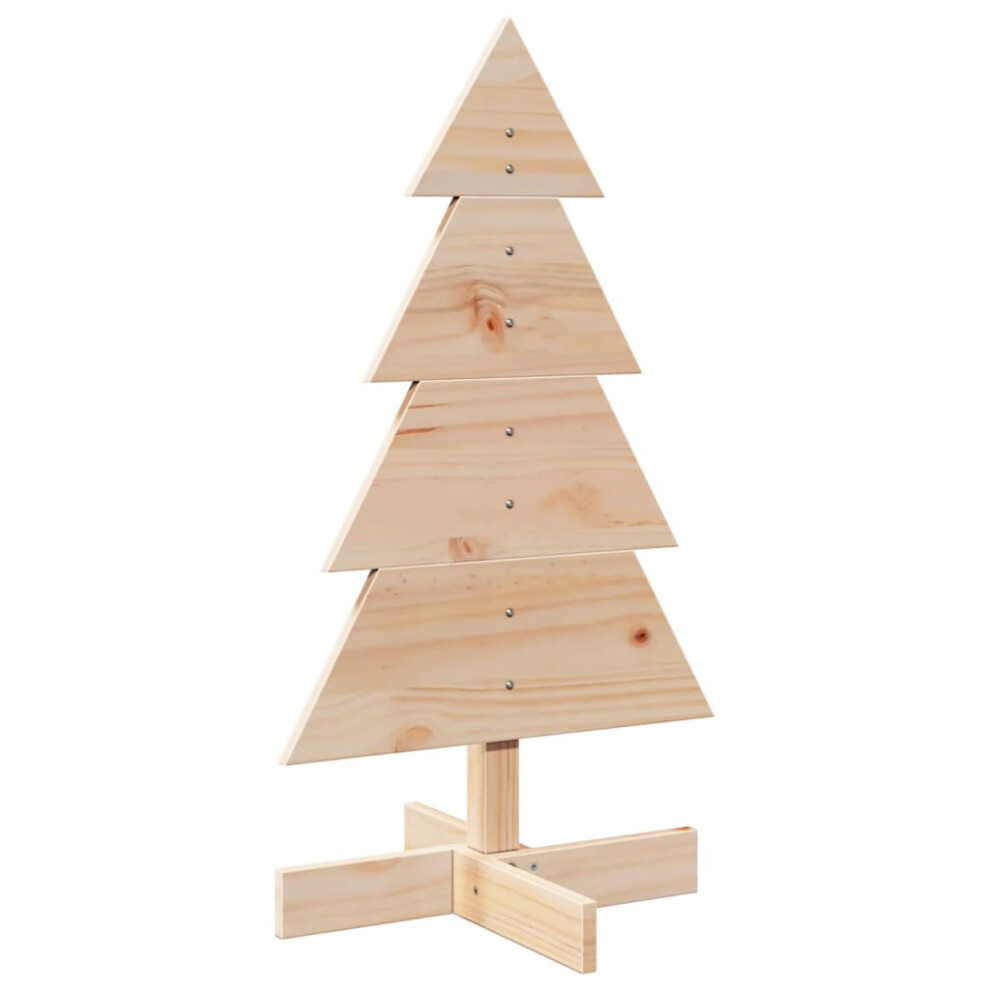 (natural, 80 cm) vidaXL Wooden Christmas Tree for Decoration Xmas Tree Solid Wood Pine