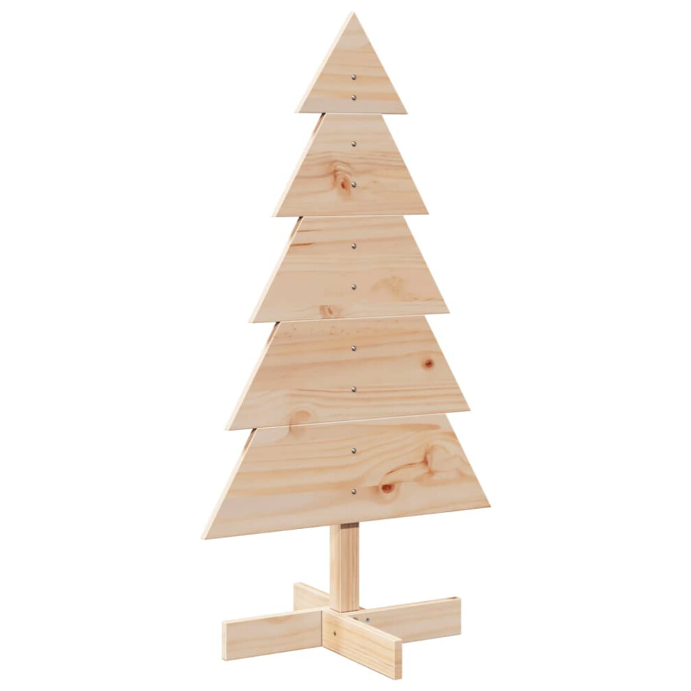 (natural, 100 cm) vidaXL Wooden Christmas Tree for Decoration Xmas Tree Solid Wood Pine