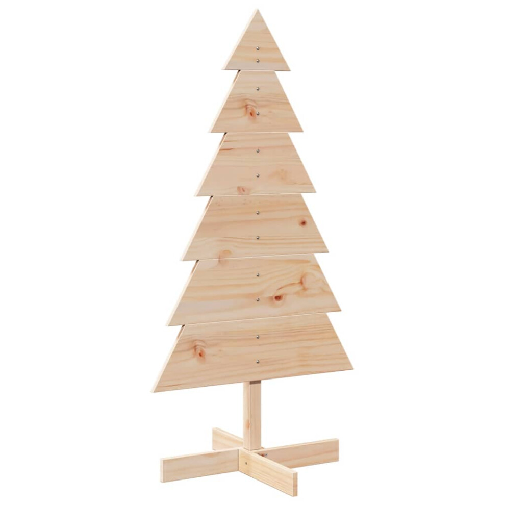 (natural, 120 cm) vidaXL Wooden Christmas Tree for Decoration Xmas Tree Solid Wood Pine