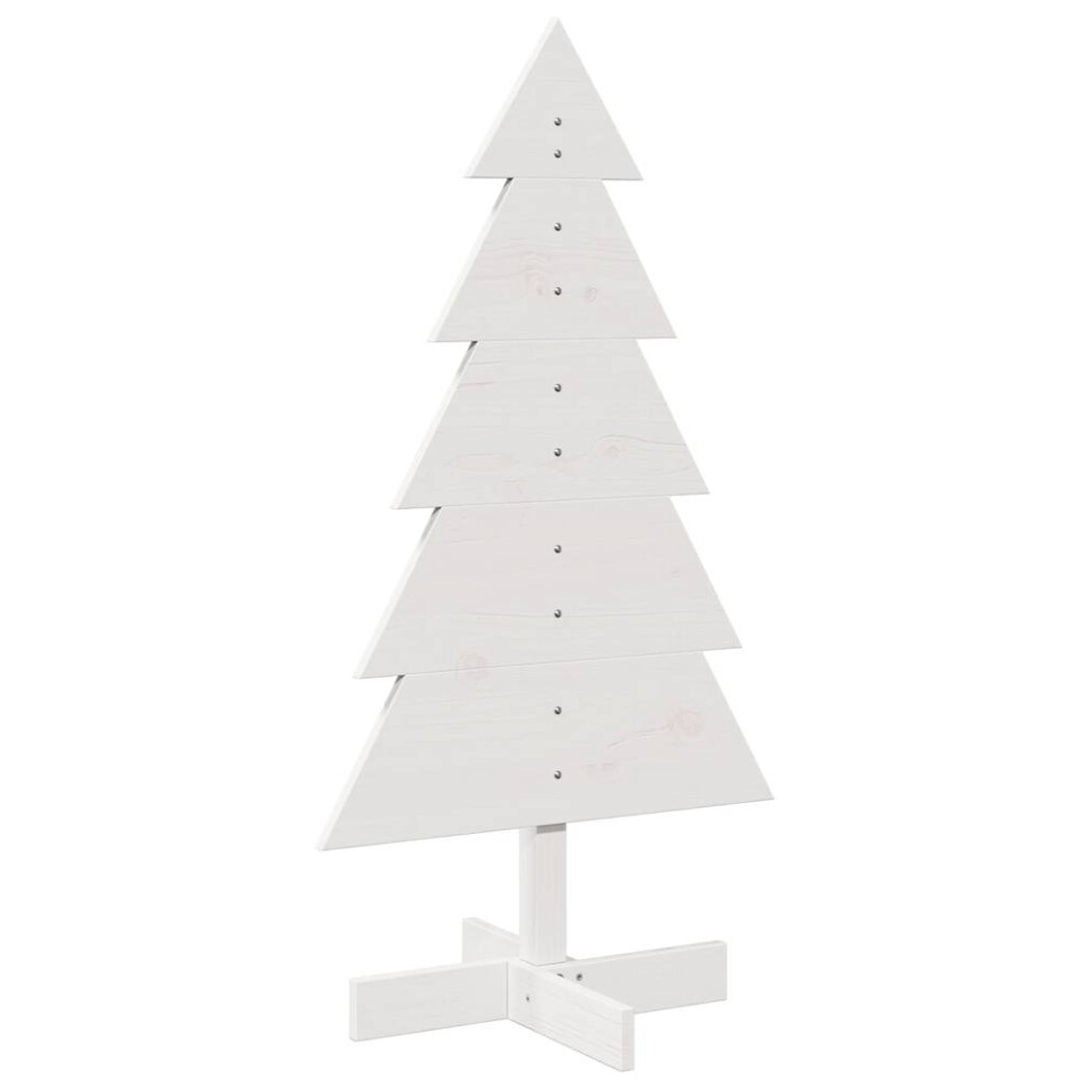 (white, 100 cm) vidaXL Wooden Christmas Tree for Decoration Xmas Tree Solid Wood Pine