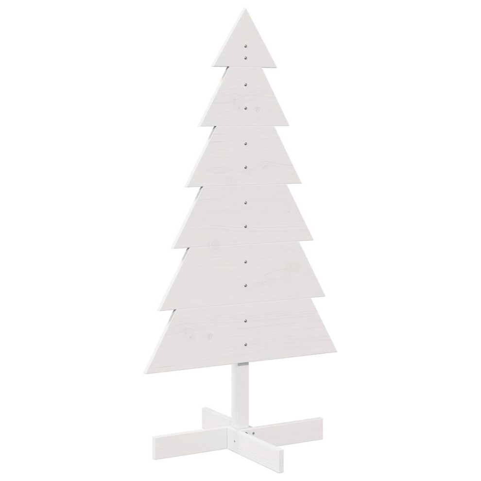 (white, 120 cm) vidaXL Wooden Christmas Tree for Decoration Xmas Tree Solid Wood Pine