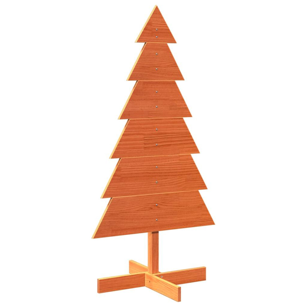 (wax brown, 120 cm) vidaXL Wooden Christmas Tree for Decoration Xmas Tree Solid Wood Pine