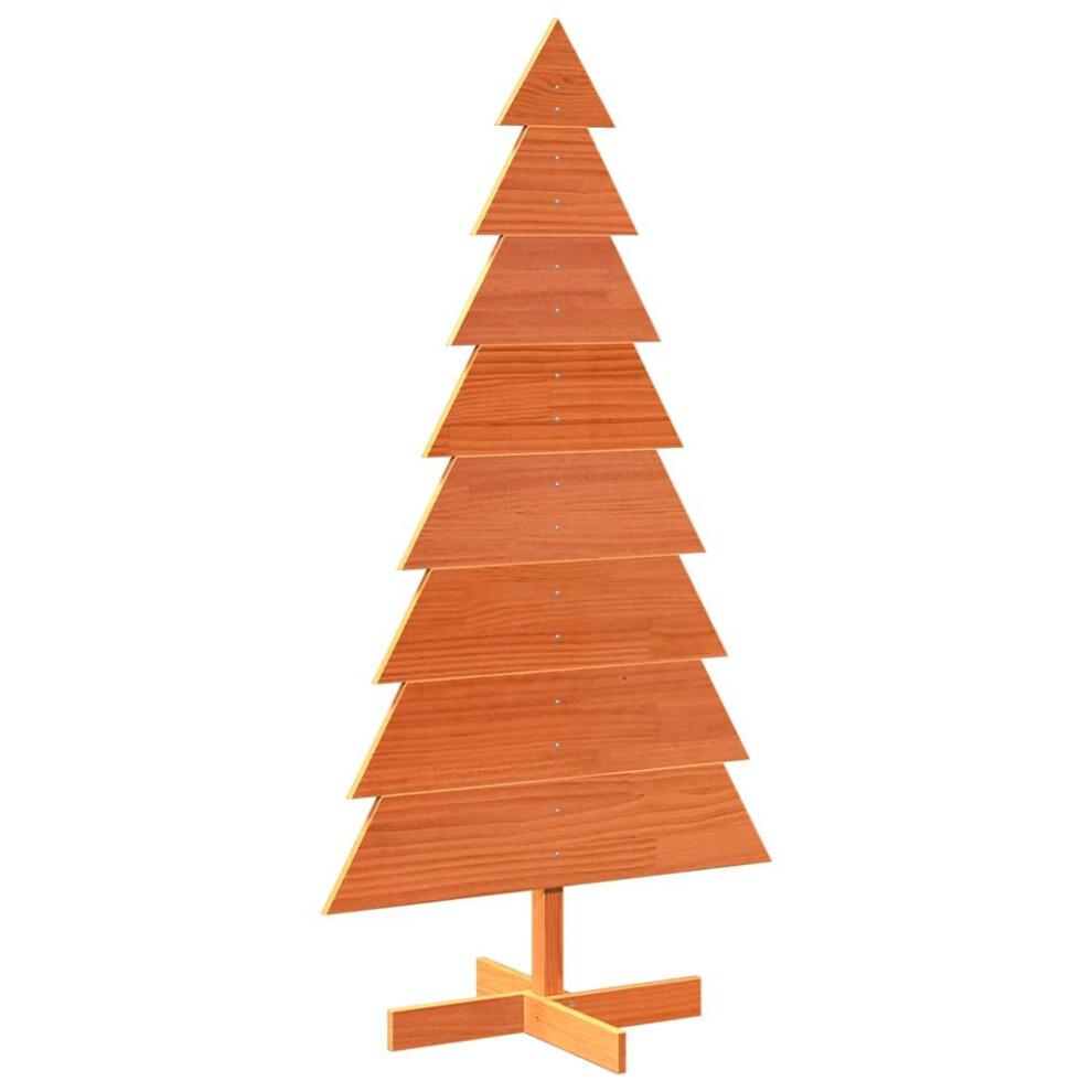 Vidaxl (Wax Brown, 150 Cm) Wooden Christmas Tree For Decoration Xmas Tree Solid Wood Pine