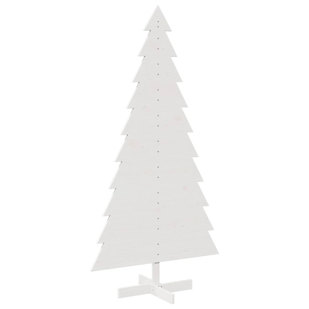 (white, 180 cm) vidaXL Wooden Christmas Tree for Decoration Xmas Tree Solid Wood Pine