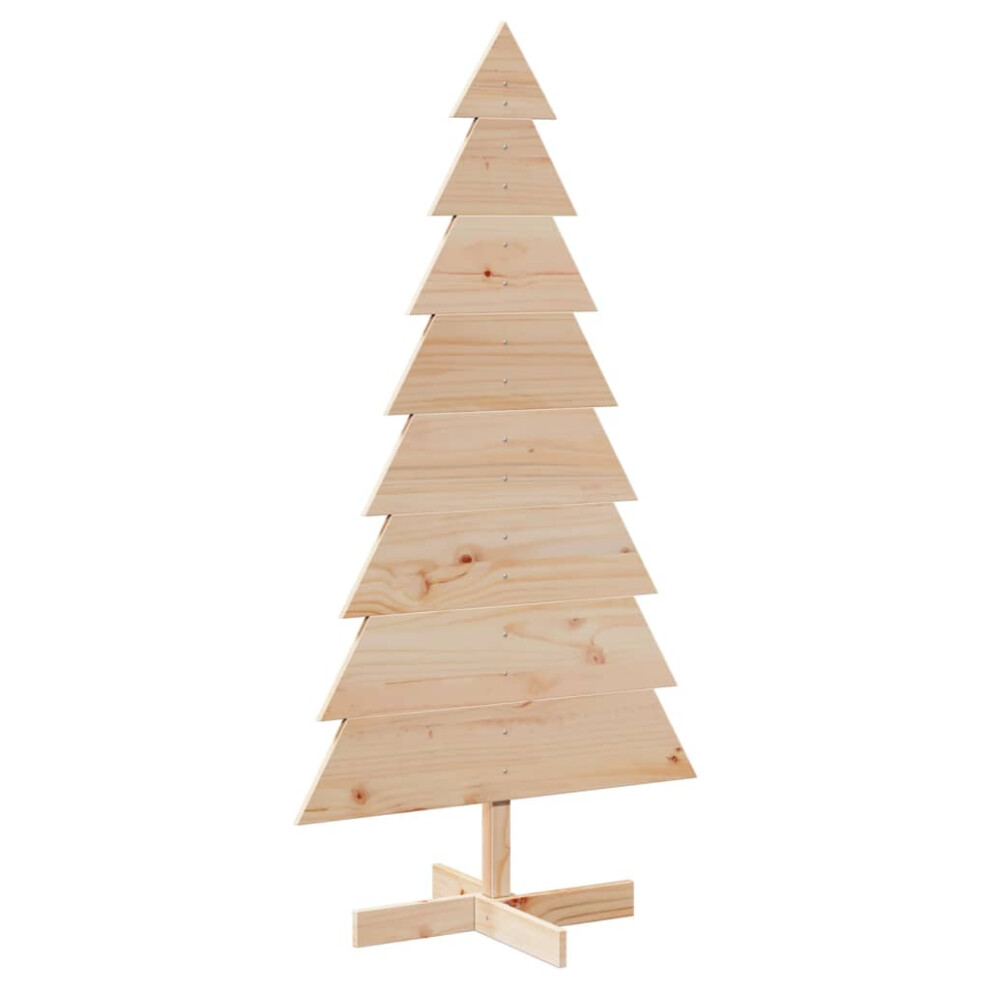 (natural, 150 cm) vidaXL Wooden Christmas Tree for Decoration Xmas Tree Solid Wood Pine