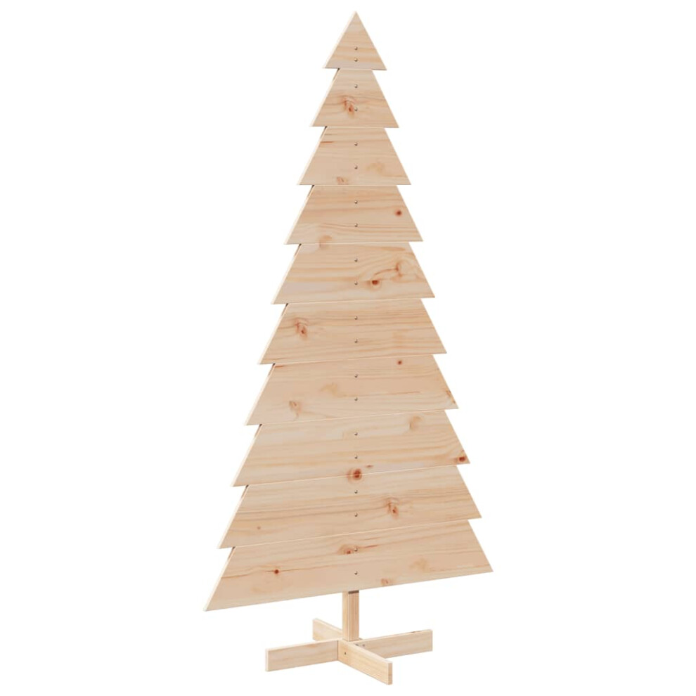 (natural, 180 cm) vidaXL Wooden Christmas Tree for Decoration Xmas Tree Solid Wood Pine