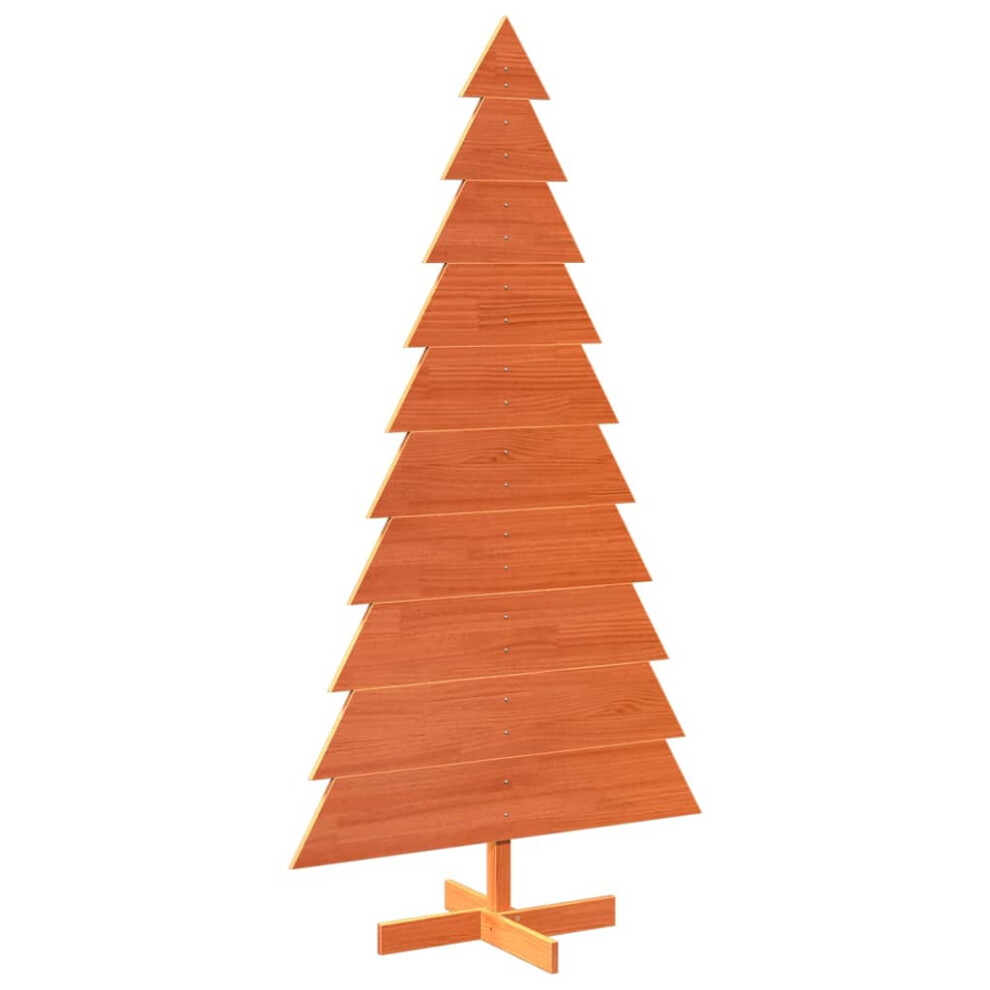 Vidaxl (Wax 180 Cm) Wooden Christmas Tree For Decoration Xmas Tree Solid Wood Pine Brown