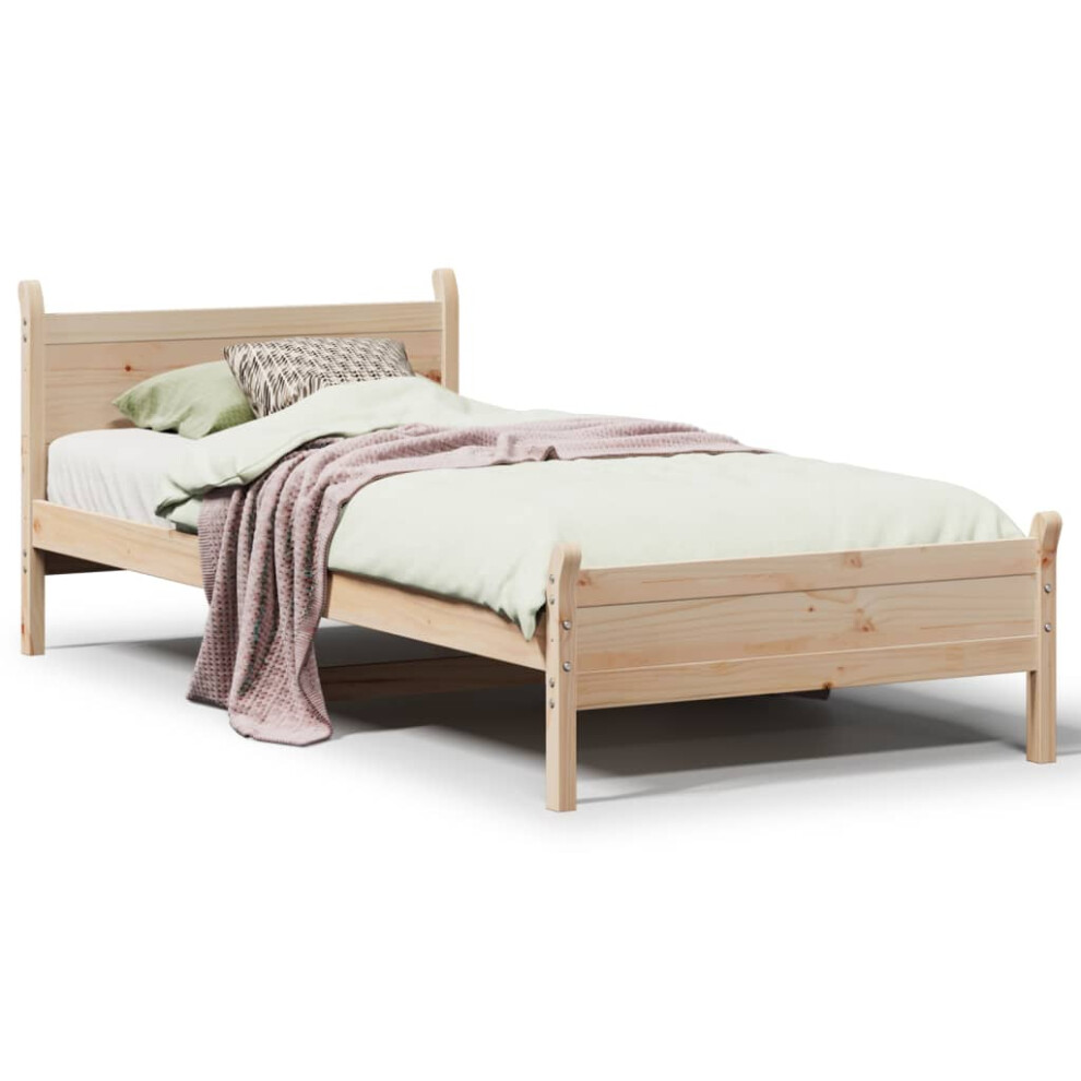 (natural, 90 x 200 cm) vidaXL Bed Frame without Mattress Bed Base Bedstead Solid Wood Pine