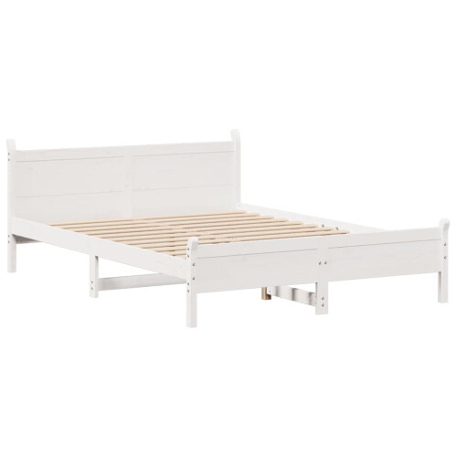 VidaXL (white, 135 x 190 cm) vidaXL Bed Frame without Mattress Bed Base Bedstead Solid Wood Pine 2