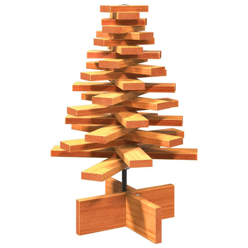 Vidaxl (Wax Brown, 60 Cm) Wooden Christmas Tree For Decoration Xmas Tree Solid Wood Pine