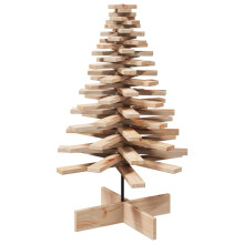 (natural, 100 cm) vidaXL Wooden Christmas Tree for Decoration Xmas Tree Solid Wood Pine