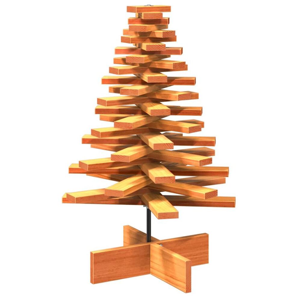 Vidaxl (Wax Brown, 80 Cm) Wooden Christmas Tree For Decoration Xmas Tree Solid Wood Pine