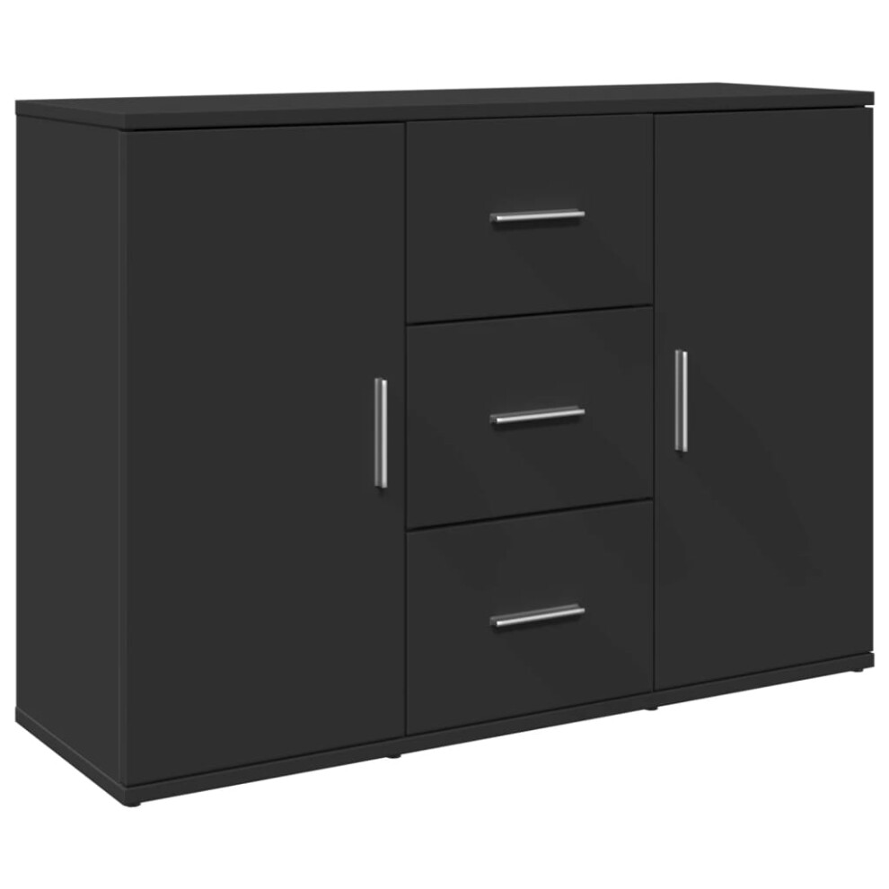 (black) vidaXL Sideboard Storage Cupboard Cabinet Highboard Engineered Wood