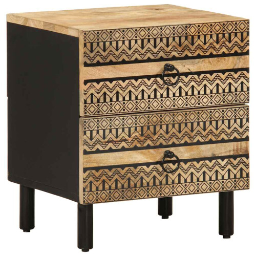 VidaXL (1 pcs) vidaXL Bed Cabinets Nightstand Bed Table Solid Rough Wood