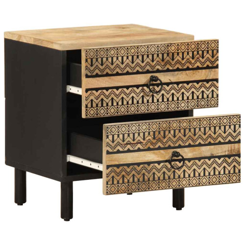 VidaXL (1 pcs) vidaXL Bed Cabinets Nightstand Bed Table Solid Rough Wood 1