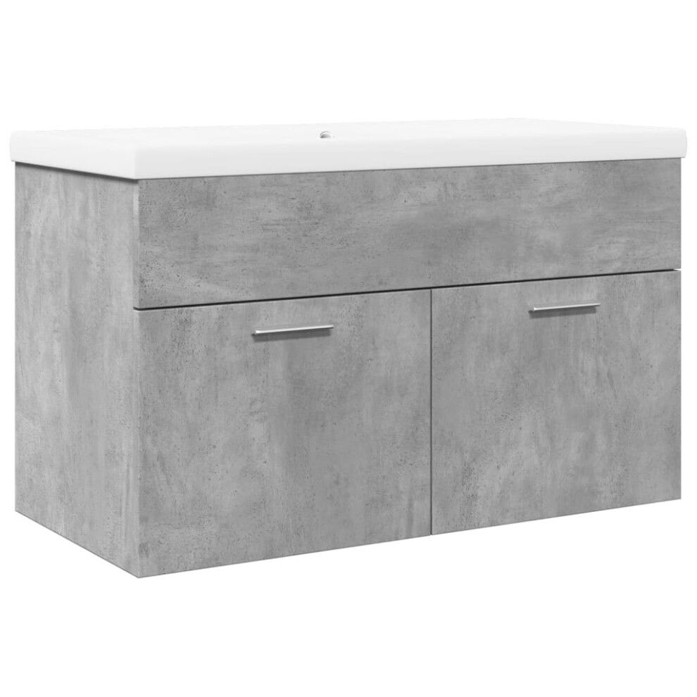 (concrete grey, 80 x 38.5 x 46 cm) vidaXL Bathroom Sink Cabinet with Built-in Basin Sink Cupboard Concrete Grey