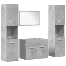 (concrete grey, 60 x 38.5 x 46 cm) vidaXL Bathroom Furniture Set Chipboard Wall Mirror Multi Sizes Multi Colors