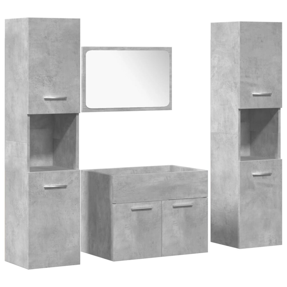 (concrete grey, 60 x 38.5 x 46 cm) vidaXL Bathroom Furniture Set Sink Cabinet Engineered Wood