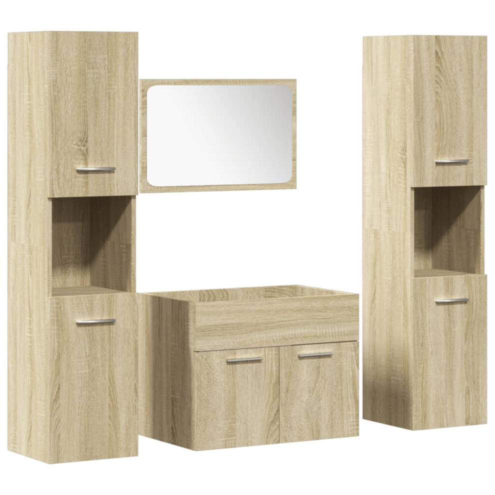 (sonoma oak, 60 x 38.5 x 46 cm) vidaXL Bathroom Furniture Set Sink Cabinet Engineered Wood