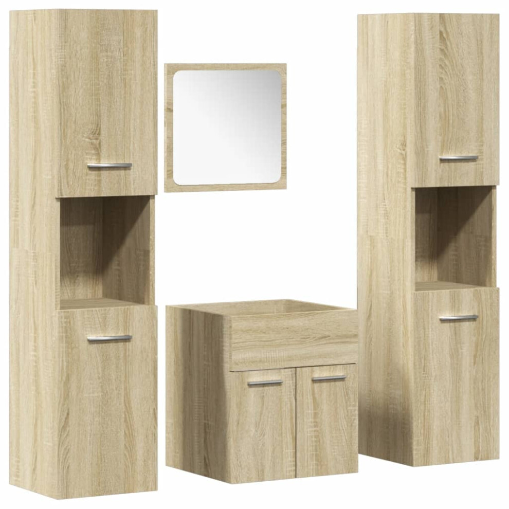 (sonoma oak, 41 x 38.5 x 46 cm) vidaXL Bathroom Furniture Set Sink Cabinet Engineered Wood