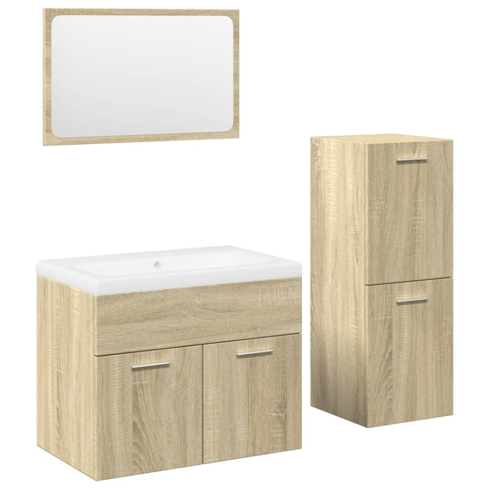 (60 x 38.5 x 46 cm) vidaXL Bathroom Furniture Set Sink Cabinet Engineered Wood