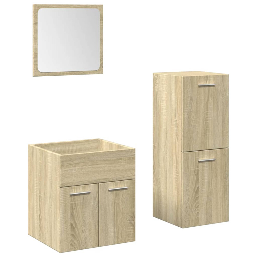 (41 x 38.5 x 46 cm) vidaXL Bathroom Furniture Set Sink Cabinet Engineered Wood