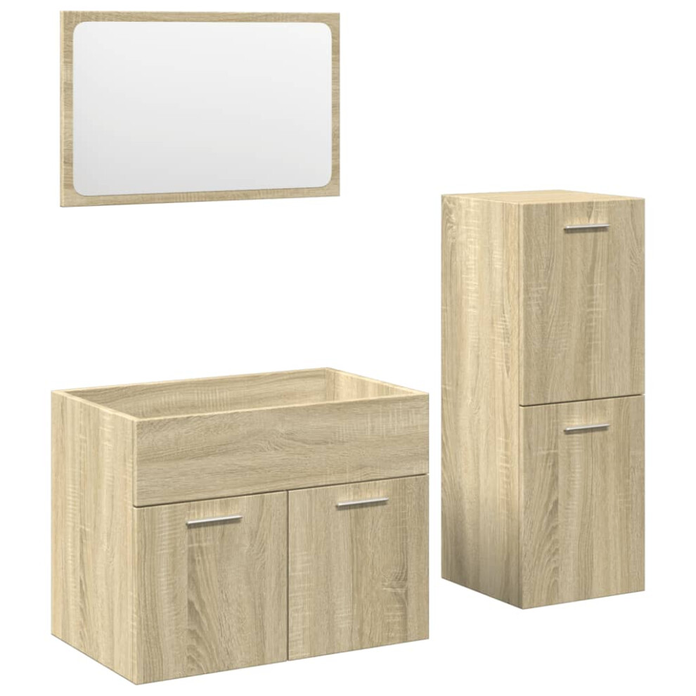 (60 x 38.5 x 46 cm) vidaXL Bathroom Furniture Set Sink Cabinet Engineered Wood