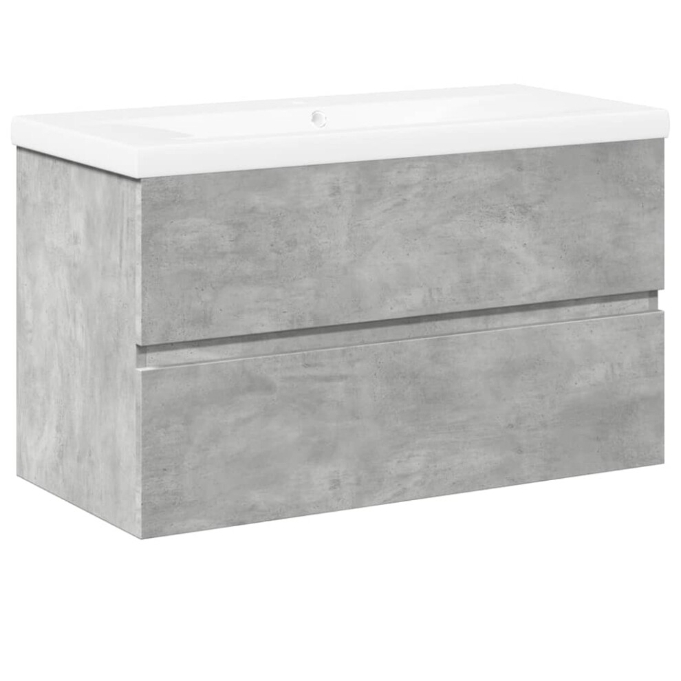 (concrete grey, 80 x 38.5 x 45 cm) vidaXL Bathroom Furniture Set Cabinet Engineered Wood