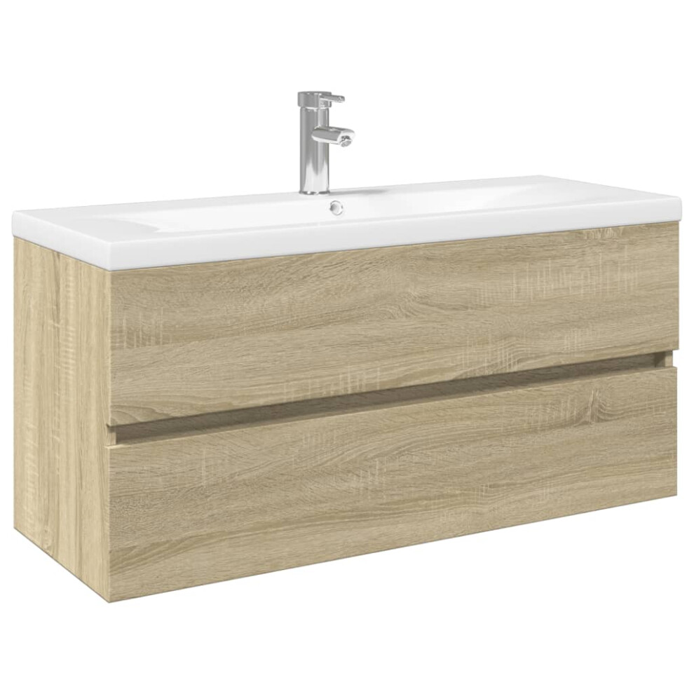 Vidaxl (Sonoma Oak, 100 X 38.5 X 45 Cm) Bathroom Furniture Set Cabinet Engineered Wood