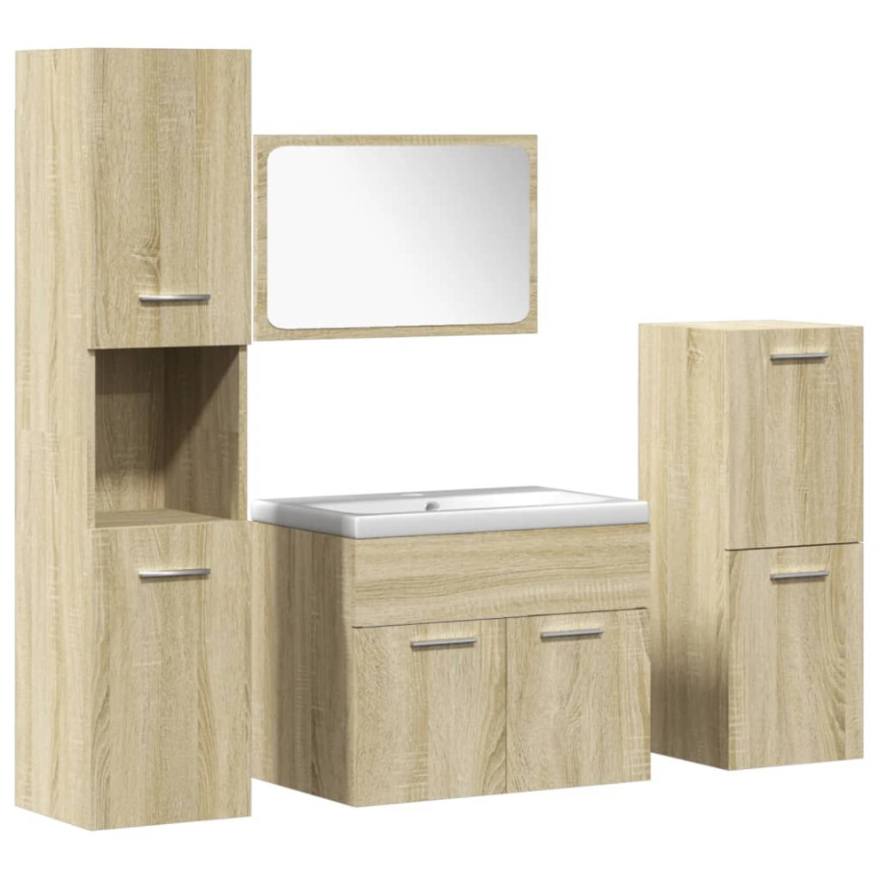 (60 x 38.5 x 46 cm) vidaXL Bathroom Furniture Set Sink Cabinet Engineered Wood