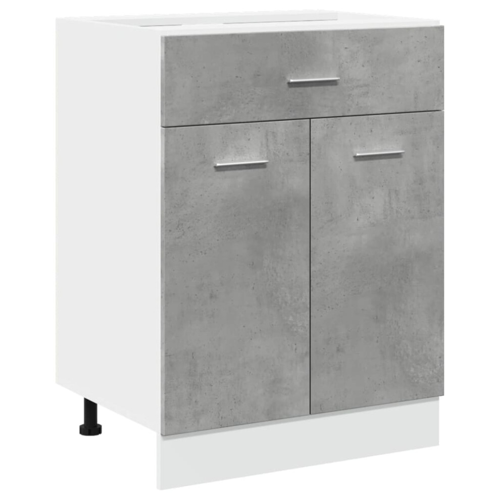 vidaXL Drawer Bottom Cabinet Kitchen Cabinet Concrete Grey Engineered Wood