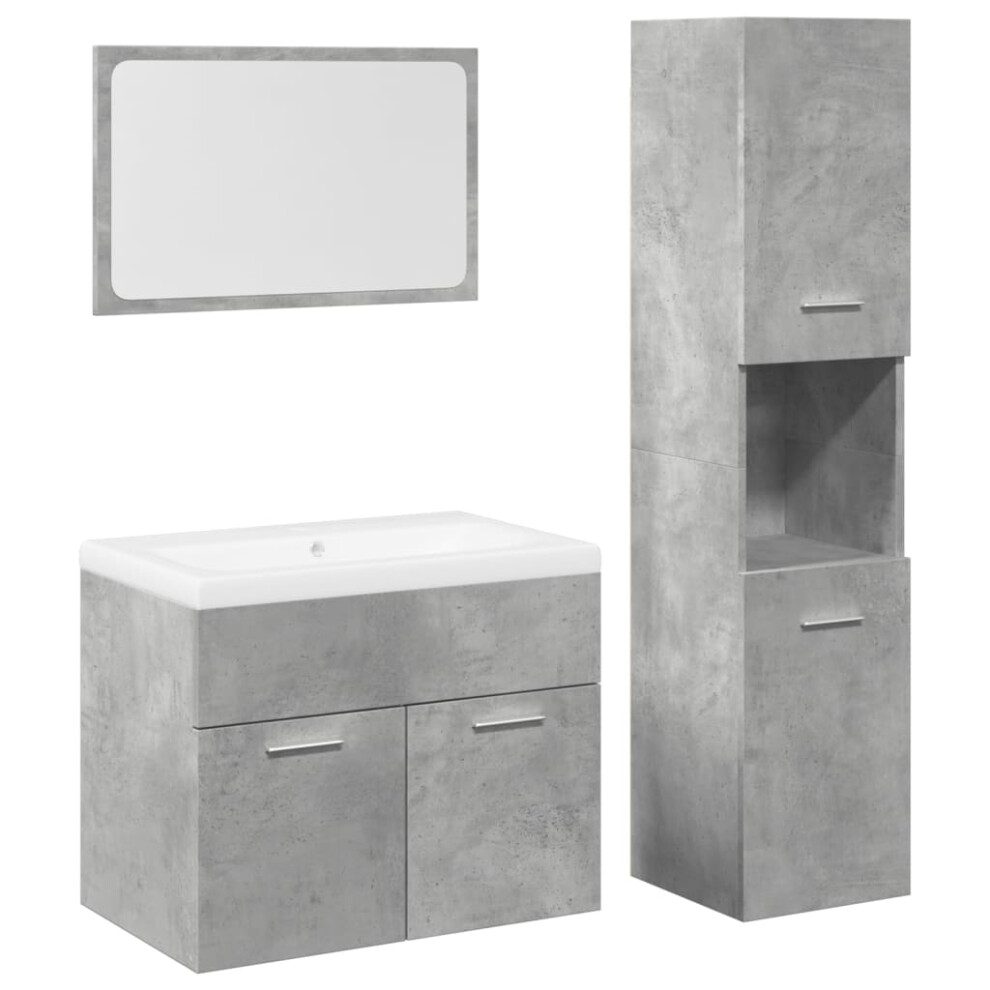 (concrete grey, 60 x 38.5 x 46 cm) vidaXL Bathroom Furniture Set Sink Cabinet Engineered Wood