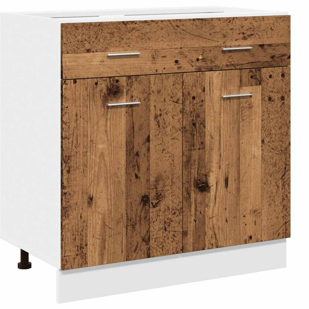 vidaXL Drawer Bottom Cabinet Kitchen Cabinet Unit Old Wood Engineered Wood