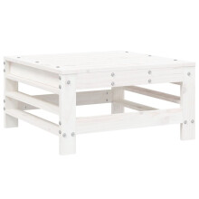 vidaXL Gartenhocker Weiß Massivholz Kiefer