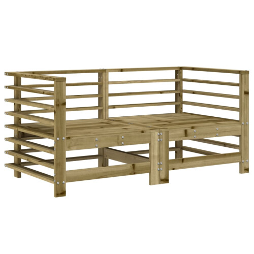 VidaXL vidaXL Garden Corner Sofas Outdoor Sectional Sofa 2 pcs Impregnated Wood Pine 1