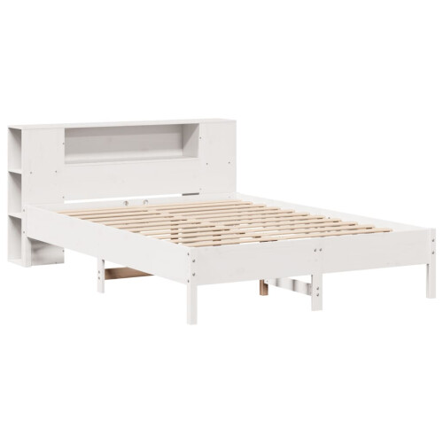 VidaXL (white, 150 x 200cm) vidaXL Bookcase Bed without Mattress Wax Solid Wood Pine 2
