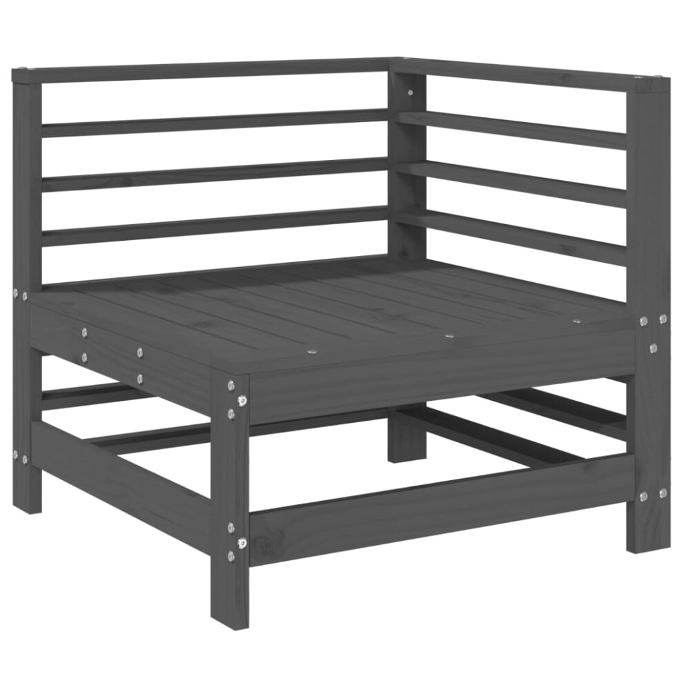 Vidaxl Garden Corner Sofa Outdoor Sectional Sofa Couch Solid Wood Pine Grey