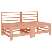 vidaXL Garden Middle Sofas Outdoor Sectional Sofa 2 pcs Solid Wood Douglas