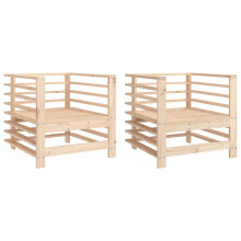 vidaXL Garden Chairs Outdoor Chair Seat Patio Armchair 2 pcs Solid Wood Pine