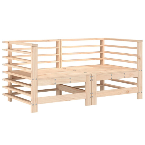 VidaXL vidaXL Garden Corner Sofas Outdoor Sectional Sofa Couch 2 pcs Solid Wood Pine