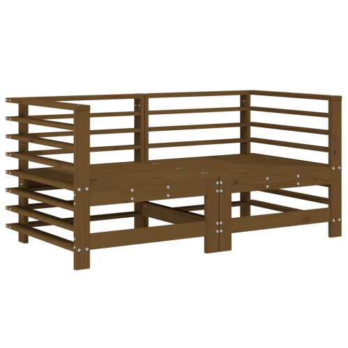 VidaXL vidaXL Garden Corner Sofa Outdoor Sofas 2 pcs Honey Brown Solid Wood Pine