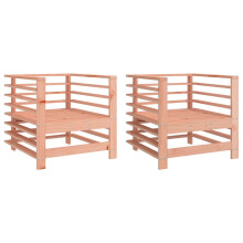vidaXL Garden Chairs Outdoor Chair Seat Armchair 2 pcs Solid Wood Douglas