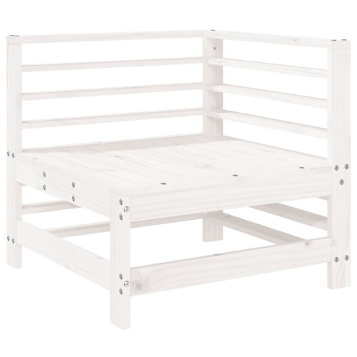 VidaXL vidaXL Garden Corner Sofa Outdoor Sectional Sofa Couch White Solid Wood Pine 1
