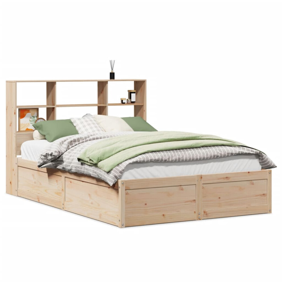 (natural, 140 x 190 cm) vidaXL Bed Frame without Mattress Bed Base Solid Wood Pine