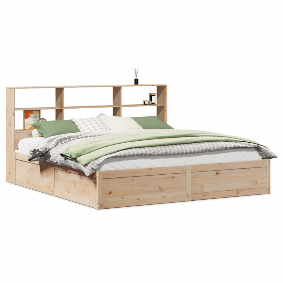 (natural, 180 X 200 cm) vidaXL Bed Frame Without Mattress Bed Base Solid Wood Pine