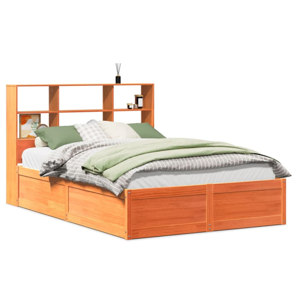 Vidaxl (Wax Brown, 120 X 200 Cm) Bed Frame Without Mattress Bed Base Solid Wood Pine