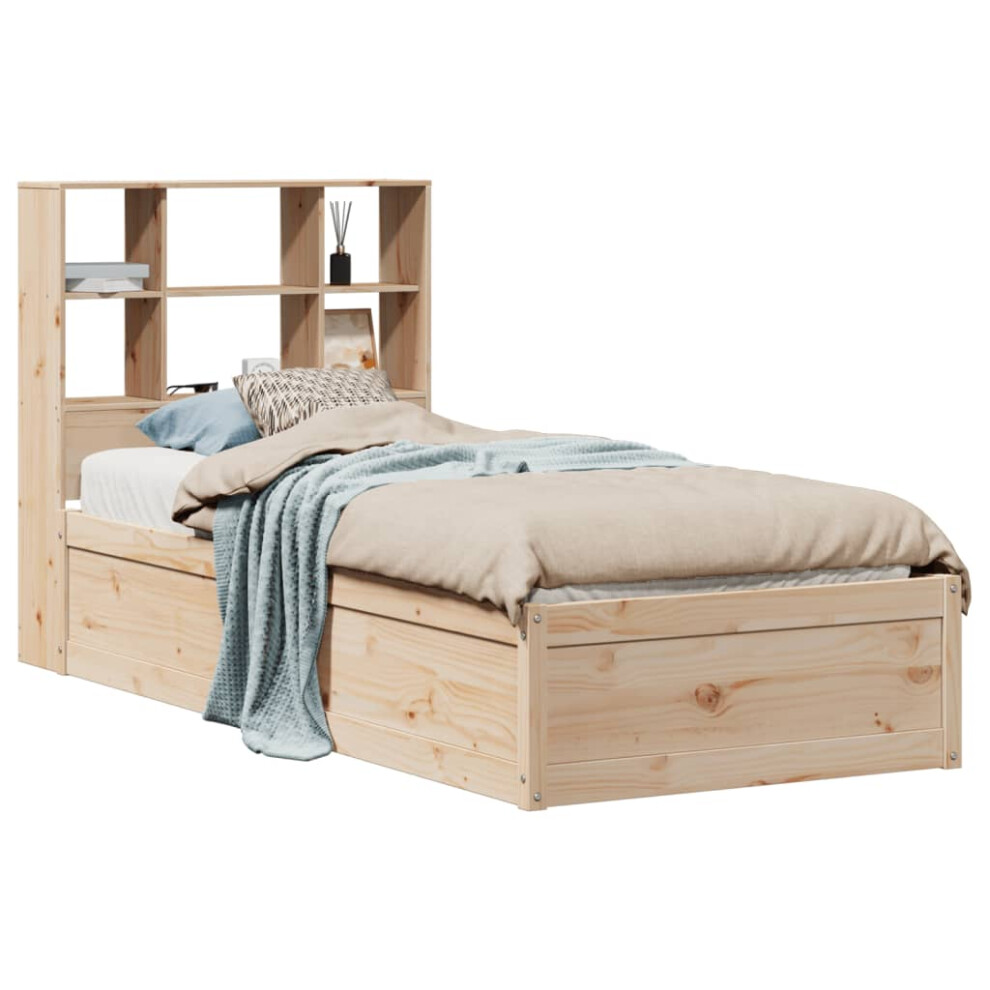 (natural, 75 x 190 cm) vidaXL Bed Frame without Mattress Bed Base Solid Wood Pine